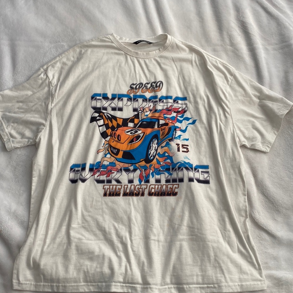 White graphic tee shirt